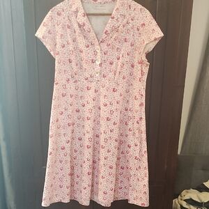 April Cornell Pink Floral Midi Dress